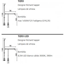 Lámpara de Mesa o Pie TIZIO Artemide