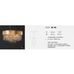 Suspension Lamp OLA S6 40 Masiero