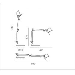 Lámpara Mesa TOLOMEO MICRO GOLD Artemide