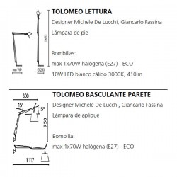 Lamp TOLOMEO BASCULANTE Artemide (Sólo Cuerpo)