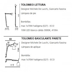 Lámpara TOLOMEO BASCULANTE Artemide (Sólo Cuerpo)