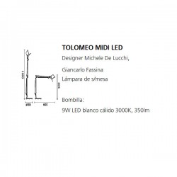Lámpara TOLOMEO MIDI LED Artemide (Sólo Cuerpo)