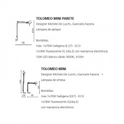 Lámpara TOLOMEO MINI LED Artemide (Sólo Cuerpo)