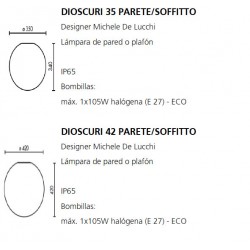 Aplique o Plafón DIOSCURI 42 Artemide