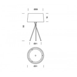 Lámpara de Mesa TRIPODE M3 Santa & Cole