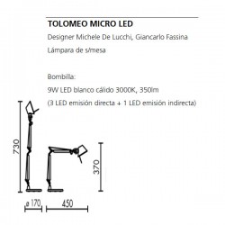 Lámpara de Mesa TOLOMEO MICRO con Base Artemide