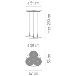 Led Suspension Lamp SKAN Triple Vibia