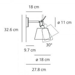 Lámpara Aplique TOLOMEO PARETE DIFUSOR 18 Artemide