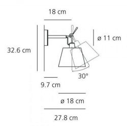 Wall Lamp TOLOMEO PARETE DIFUSSER 18 Artemide