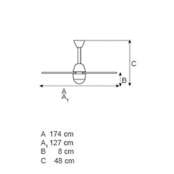 Ceiling Fan With Light LIBELLULA LED Italexport (4 Aspas)