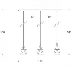 Suspension Lamp FLUTE 2-3 Fontana Arte