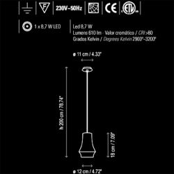 Suspensión Led TIBETA Bover