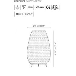 Lámpara Pie / Suelo Exterior AMPHORA Bover