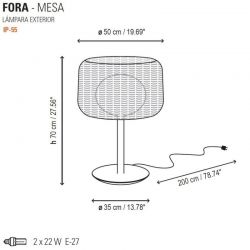 Lámpara Mesa Exterior FORA Bover