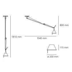 Decentralized Suspension Lamp TOLOMEO DECENTRATA Artemide (Aluminium)
