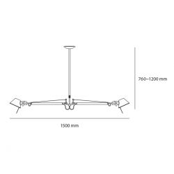 Lámpara Suspensión TOLOMEO DOS BRAZOS Artemide (Aluminio)