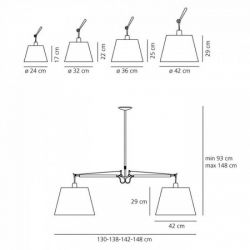 Lámpara Suspensión TOLOMEO DOS BRAZOS Artemide 